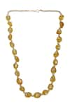 XAGO_Yellow Kundan Le Kalonice Quartz And Necklace _Online_at_Aza_Fashions