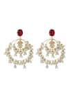 XAGO_Red Onyx Le Avyay Pearl Chandbalis _Online_at_Aza_Fashions