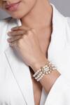 Buy_XAGO_White Pearls Le Eleonora Chand And Kundan Bracelet _at_Aza_Fashions