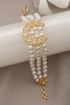 Shop_XAGO_White Pearls Le Eleonora Chand And Kundan Bracelet _at_Aza_Fashions