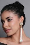 Buy_XAGO_White Pearls Le Melpomene And Kundan Chandelier Long Earrings _at_Aza_Fashions