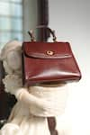 Buy_Tan & Loom_Maroon Plain Mini City Satchel Bag _Online_at_Aza_Fashions