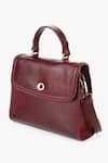 Buy_Tan & Loom_Maroon Plain Mini City Satchel Bag 