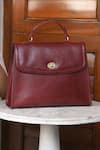 Tan & Loom_Maroon Plain City Satchel Bag _Online_at_Aza_Fashions