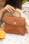 Buy_Tan & Loom_Brown Plain Mini City Satchel Bag _Online_at_Aza_Fashions