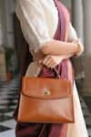 Tan & Loom_Brown Plain City Satchel Bag _Online_at_Aza_Fashions