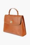 Buy_Tan & Loom_Brown Plain City Satchel Bag _Online_at_Aza_Fashions