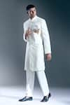 Shop_Rohit Bal_Ivory Embroidery Tiger Placed Sherwani _at_Aza_Fashions