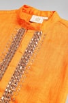 Shop_Byb Premium_Orange Kurta 100% Linen Embroidery Sequins Zardosi With Pyjama _Online_at_Aza_Fashions