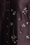 Shop_Arcvsh by Pallavi Singh_Purple Silk Chanderi Embroidered Floral Collared Front Shirt With Pant 