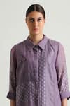 Buy_Arcvsh by Pallavi Singh_Purple Cotton Chanderi Lace Collared Detailed Shirt With Pant _Online_at_Aza_Fashions