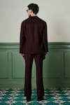 Shop_Asuka_Maroon Lachka Solid Zip-up Jacket With Pant _at_Aza_Fashions