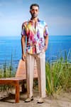 Buy_Asuka_Multi Color Habutai Silk Printed Twilight Sienna Shirt _at_Aza_Fashions