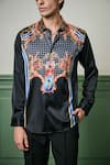 Buy_Asuka_Black Habutai Silk Printed Eternal Dynasty Shirt _Online_at_Aza_Fashions