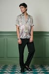 Asuka_Multi Color Habutai Silk Printed Animal Shogun Oasis Shirt _Online_at_Aza_Fashions