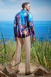 Shop_Asuka_Multi Color Habutai Silk Printed Geometric Vienna Prism Shirt _at_Aza_Fashions