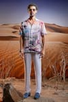 Buy_Asuka_Multi Color Habutai Silk Printed Portofino Sunset Cuban Shirt _at_Aza_Fashions