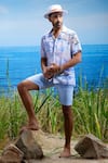 Buy_Asuka_Blue Linen Printed Ibiza Breeze Shirt _at_Aza_Fashions