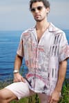 Buy_Asuka_White Linen Printed Venice Dreamscape Shirt _Online_at_Aza_Fashions