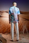 Shop_Asuka_Blue Linen Printed Riviera Escapade Shirt _at_Aza_Fashions