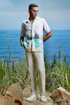 Asuka_White Linen Printed Whispering Valley Shirt _Online_at_Aza_Fashions