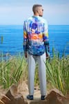 Shop_Asuka_White Habutai Silk Printed Cosmic Wave Shirt _at_Aza_Fashions