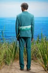 Shop_Asuka_Green Knit Hand Painted Chateau Peaks Jacket With Trouser _at_Aza_Fashions