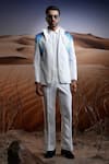 Buy_Asuka_Blue Lachka Hand Painted Swarovski Embroidered Blazer With Trouser _at_Aza_Fashions