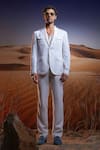 Asuka_White Linen Pristine Voyager Blazer _Online_at_Aza_Fashions