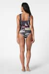 Shop_Ekastories_Grey Lycra Criss Cross Euphoric Draped Swimsuit _at_Aza_Fashions