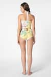 Shop_Ekastories_White Lycra Halter Floral Pattern Swimsuit _at_Aza_Fashions