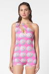 Buy_Ekastories_Pink Lycra Printed Geometric One-shoulder Playful Cutout Swimsuit _Online_at_Aza_Fashions