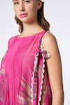 Buy_Ekastories_Pink Chanderi Mul Round Pleated Top _Online_at_Aza_Fashions