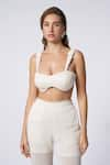 Buy_Ekastories_White Mesh Cotton Embroidery Sweetheart Neck Luxe Dispersing Circle Bralette _at_Aza_Fashions