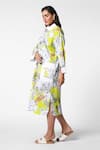 Shop_Ekastories_Green Cotton Poplin Print Flora Collar Neck Tranquil Splendour Shirt Dress _Online_at_Aza_Fashions