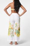 Shop_Ekastories_White Flex Print Sunny Bloom Eden Flared Pant _at_Aza_Fashions