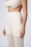 Buy_Ekastories_White Mesh Cotton Luxe Leisure Bootcut Pant _Online_at_Aza_Fashions