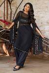 Buy_Gulaal_Black Georgette Embroidered Sequin Round Kurta Pant Set _at_Aza_Fashions