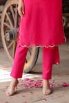 Gulaal_Pink Georgette Embroidered Sequin Sweetheart Straight Kurta Pant Set _Online_at_Aza_Fashions