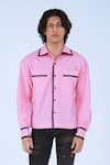 Buy_Leh Studios_Pink 100% Cotton Plain Shiba Shirt _at_Aza_Fashions