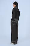 Shop_Leh Studios_Black 100% Cotton Plain Steppe Pant _at_Aza_Fashions