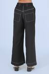 Leh Studios_Black 100% Cotton Plain Steppe Pant _at_Aza_Fashions