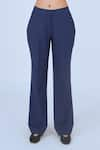 Leh Studios_Blue 100% Viscose Plain Suit Pant _Online_at_Aza_Fashions