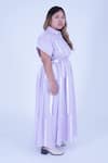 Shop_Leh Studios_Purple 100% Cotton Plain Collared Neck Tape Tong Dress _Online_at_Aza_Fashions