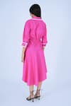 Buy_Leh Studios_Pink 100% Cotton Piping Collar Neck Ame Contrast Dress _Online_at_Aza_Fashions