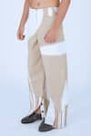 Shop_Leh Studios_Beige 100% Cotton Print Striped Bamboo Repurposed Pant _Online_at_Aza_Fashions