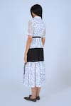 Buy_Leh Studios_Black 100% Cotton Print Polka Cheese Platter And Colorblocked Dress With Belt _Online_at_Aza_Fashions