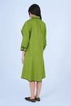 Buy_Leh Studios_Green 100% Cotton Piping Collar Neck Chiyo Detail Festive Dress _Online_at_Aza_Fashions