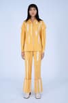 Buy_Leh Studios_Yellow 100% Cotton Broken Line Fumi Pattern Pant _at_Aza_Fashions