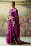 Shikha Mehta_Purple Saree Silk Organza Embroidered Thread Round Nilaya Mandala With Blouse _Online_at_Aza_Fashions